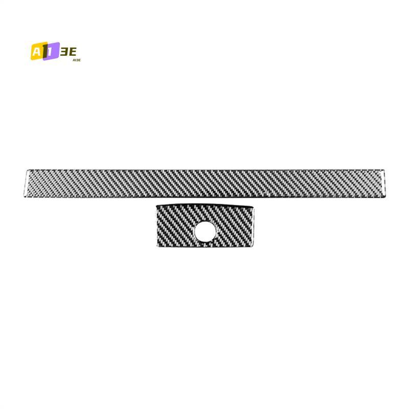 A03E-For Ford Ranger - Carbon Fiber Co-Pilot Dash Strip Trim Storage Box Handle Cover Interior Accessories Carbon Fiber Color