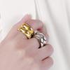 316L Stainless Steel Vintage Waterproof Double Layer Rings for Women Men Party Jewelry Gift for Her Mariasz Minimalist
