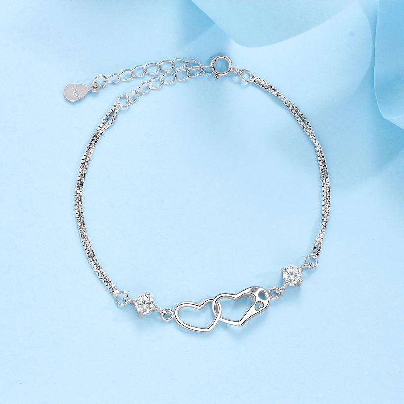 Heart-to-heart Love Bracelet Women's Korean Niche Temperament Versatile Ins Style Design Sense Jewelry Women
