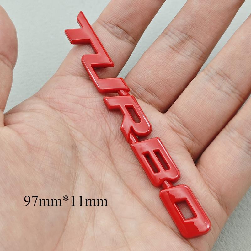

3D ABS Chrome Black Car Sticker Logo TURBO Fender Side Badge Rear Trunk Emblem Decals For Car Sport TURBO Universal Accessories