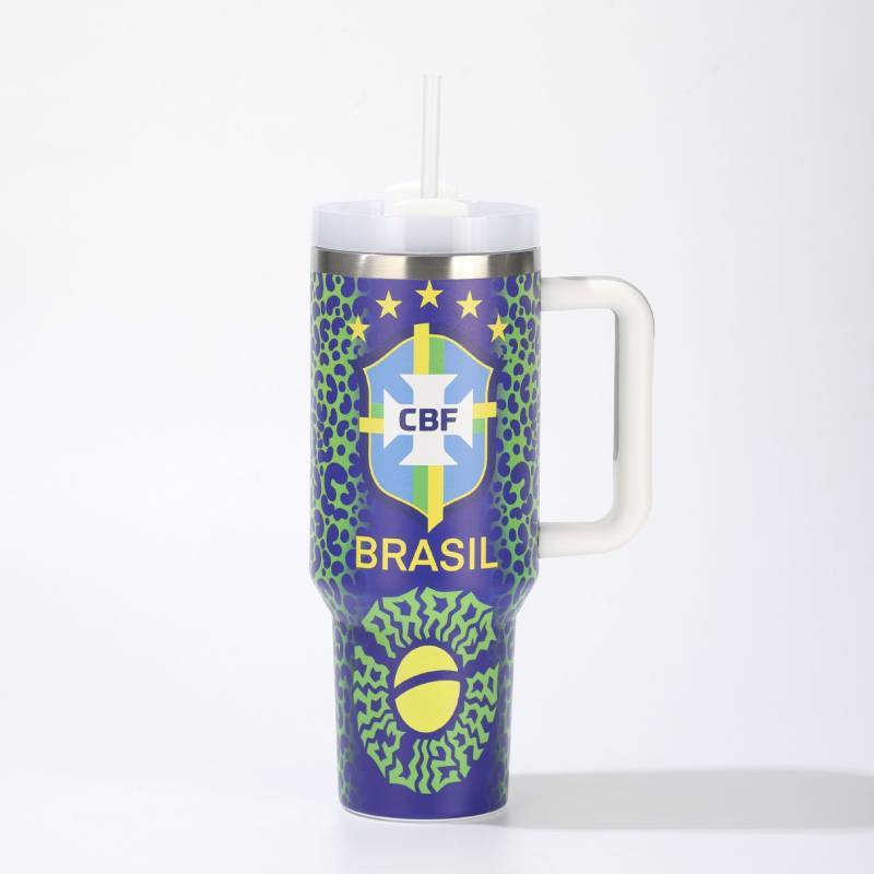 Globalny Puchar Piłkarski 40oz Izolowany Kubek Podróżny Z Uchwytem Dla Fanów Sportu
