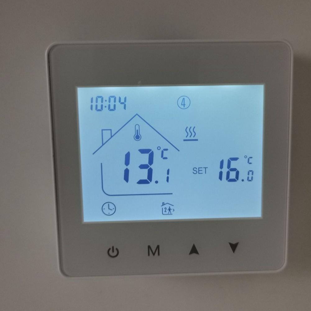 Boiler Temperature Regulator Programmable Thermostat Flame Retardant Material Memory Function Boiler Thermostat 86 X 86 X 41mm