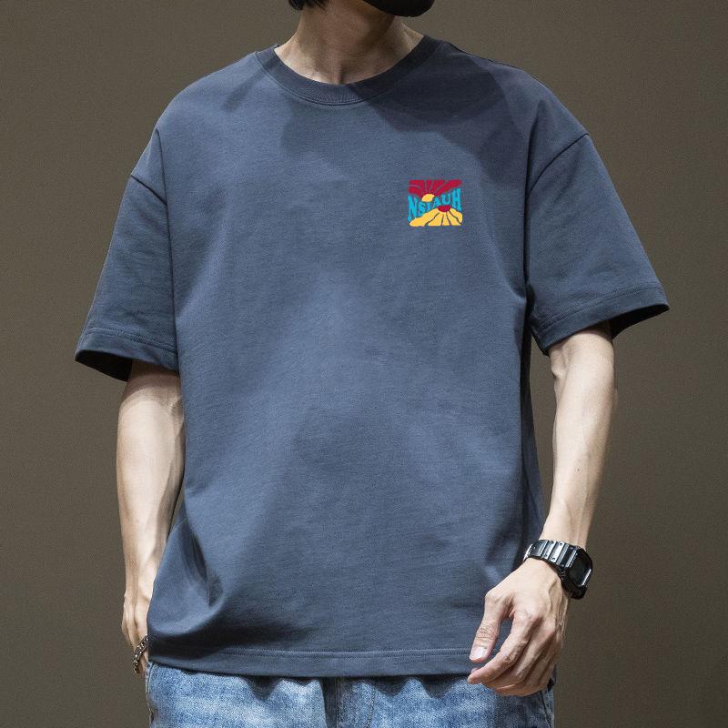 Cotton Short Sleeve T Shirt Fashion All Match Breathable Summer Sport T-shirt Men Top