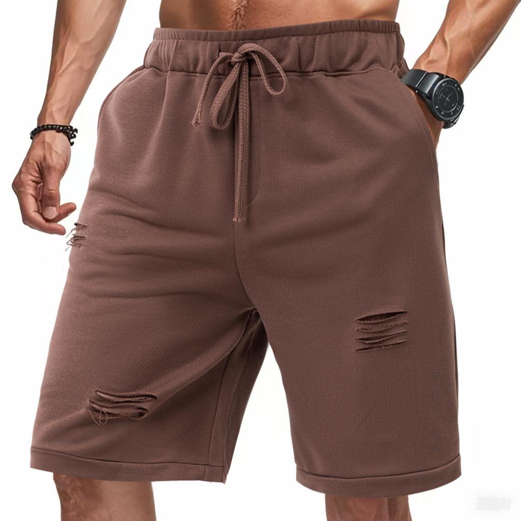 Men's Ripped Loose Fit Cloth Athletic Shorts