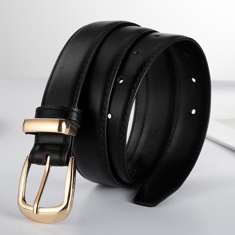

Stylish Ladies Leather Belt with Decorative Pin Buckle for Jeans