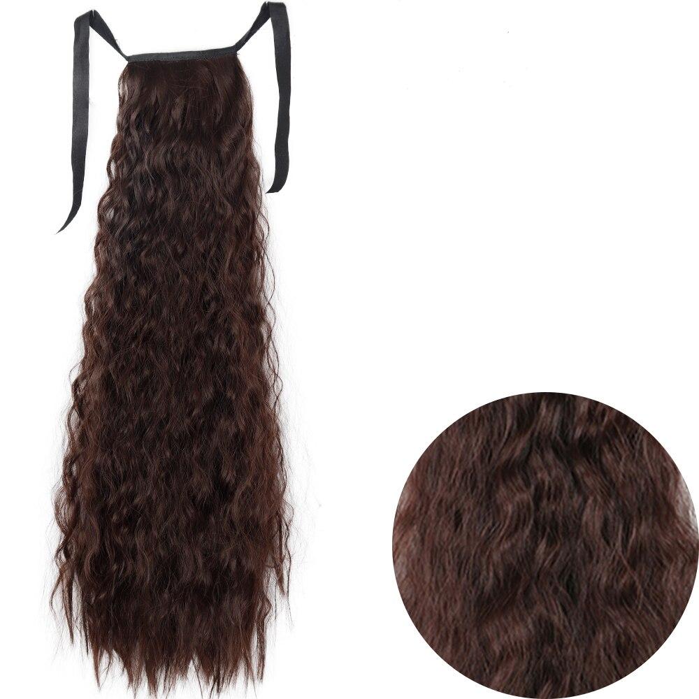Women Long Wavy Hairpiece Synthetic Fiber Natural Wavy Cosplay Daily Wear Long Curly Wrap Around Ponytail Extension