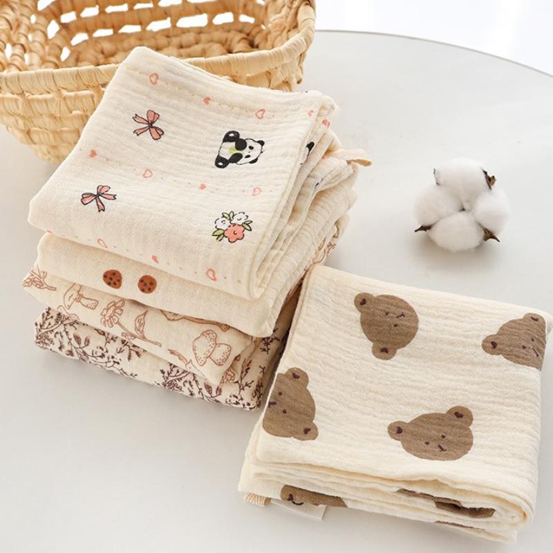 25X50Cm Baby Six-Layer Pure Cotton Gauze Small Towel Face Towel Square Towel Mouth Towel Baby Washcloth
