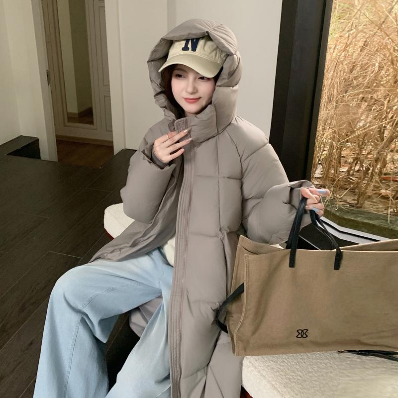 Autumn Winter Thicken Warm Parka Women Casual Sweety Solid Color Big Pocket Loose Long Hooded Coat Jackets Outwear