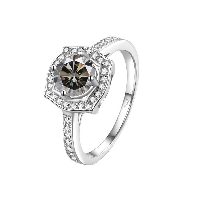 Bague Ringen Trendy Sterling Silver S925 Wedding Ring 1ct 2ct D-COLOR Moissanite Jewelry For Women GRA Certificate Resizable Size