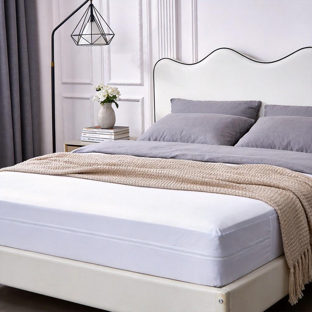 Protection de Matelas Imperméable Minimaliste Moderne Avec Fermeture Éclair Pour Usage Domestique