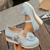 Fashion White Mary Jane Wedges Shoes for Women Fashion Flower Decor Espadrilles Sandals Woman 2025 Spring Autumn Casual Platform Pumps