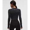 Lululemon Swiftly Tech Cropped Long Sleeve Shirt 2.0  Sparkle Black Rainbow Lurex
