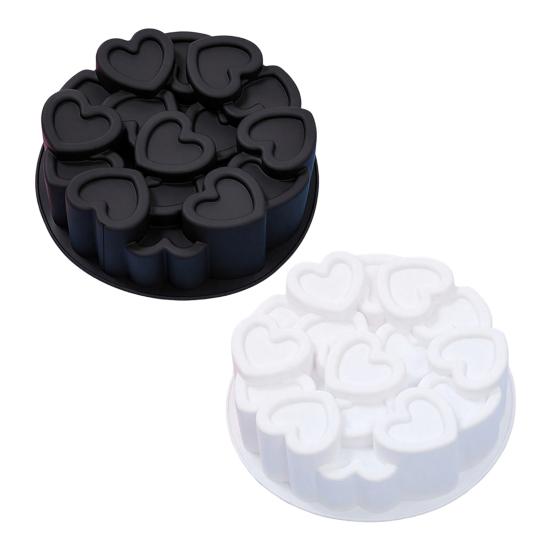 Silicone Cake Mold Flexible Food Grade Baking Mold for Oven And Freezer Non-Stick Heart Shape Dessert Mold for Mousse Cookies Jelly
