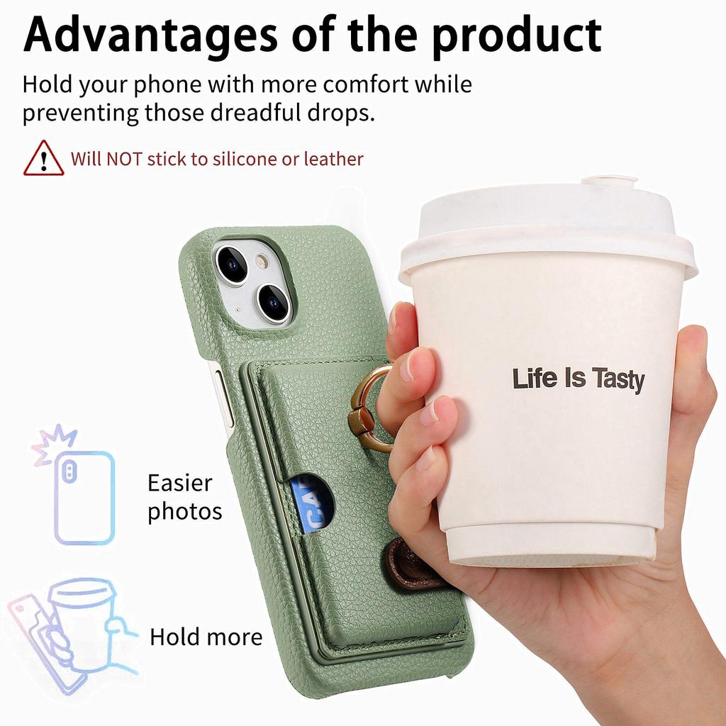 Shockproof Phone Case for IPhone 17 Air 16E 16 15 Plus 14 13 12 Mini 11 Pro Max Ring PU Leather Cards Holder Wallet Cover