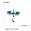Enamel Dragon Brooches for Women Unisex Rhinestone Necklace Flying Dragon Pins Banquet Party Backpack Gifts Jewelry Accessories
