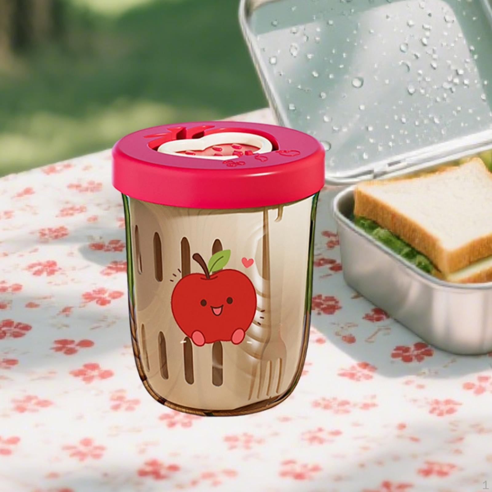 

Fruit Salad Storage Cup Container Leakproof Lightweight with Handle Portable Lids Style C