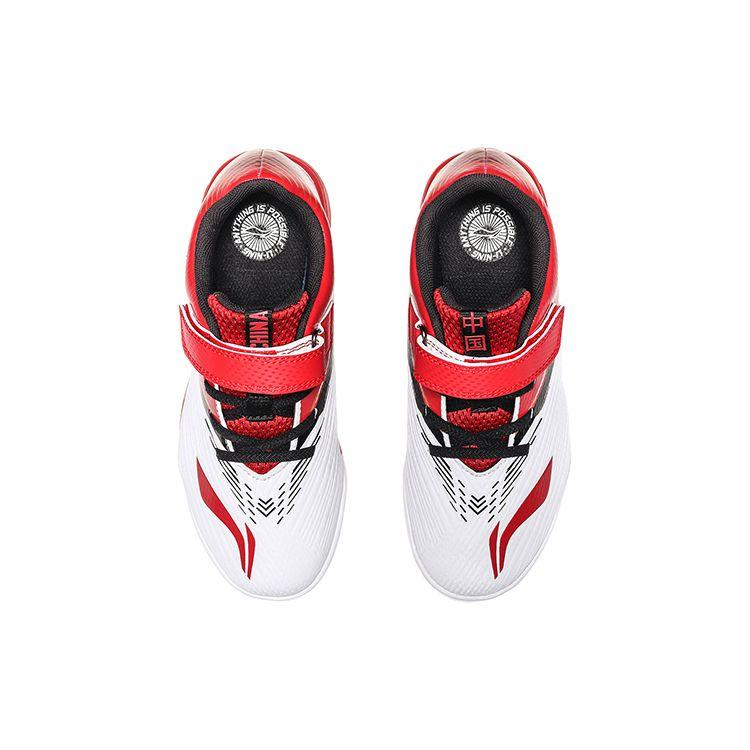 Li Ning Comfortable Versatile Non-Slip Shock Absorbing Wear-Resistant Low-Top Kids Soccer Shoes Kids Soccer Shoes Red White YKGQ006-7