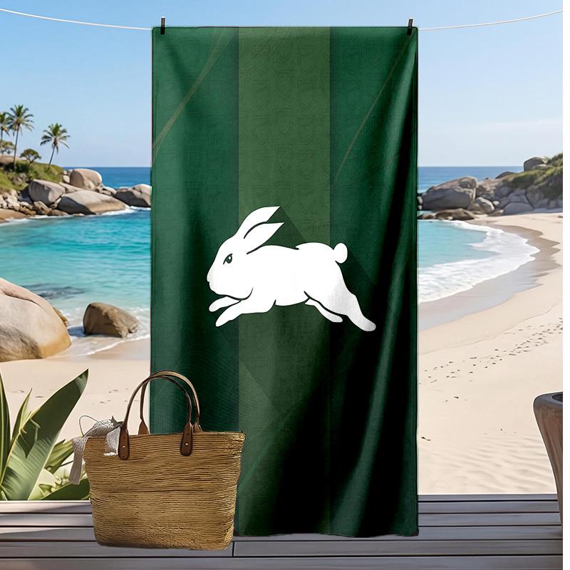South Sydney Rabbitohs Strandtuch Druck Weich Tragbar Schnell?Trockenes Handtuch für Pool Sommerurlaub Outdoor Sport