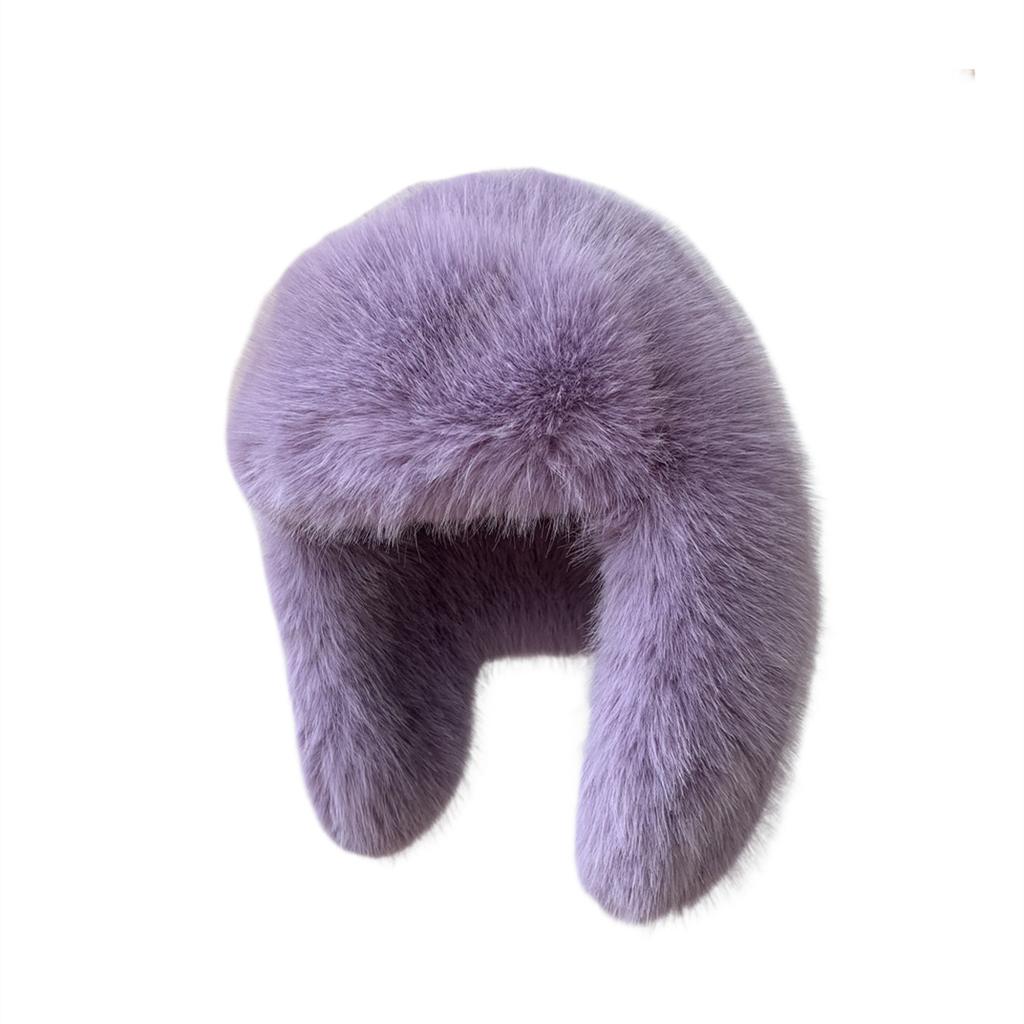 Hot Sale Outdoor Women Girl Furry Fluffy Designer Protect Ears Bucket Cap Long fox Faux Fur Caps Winter Hats
