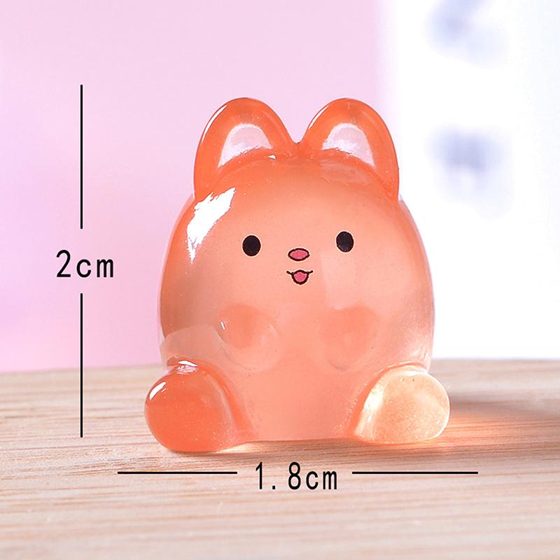10 ks noční svítící králíci pryskyřičné miniaturní figurky světelná zvířata mech mikrokrajina domeček pro panenky vílí zahradní ozdoby