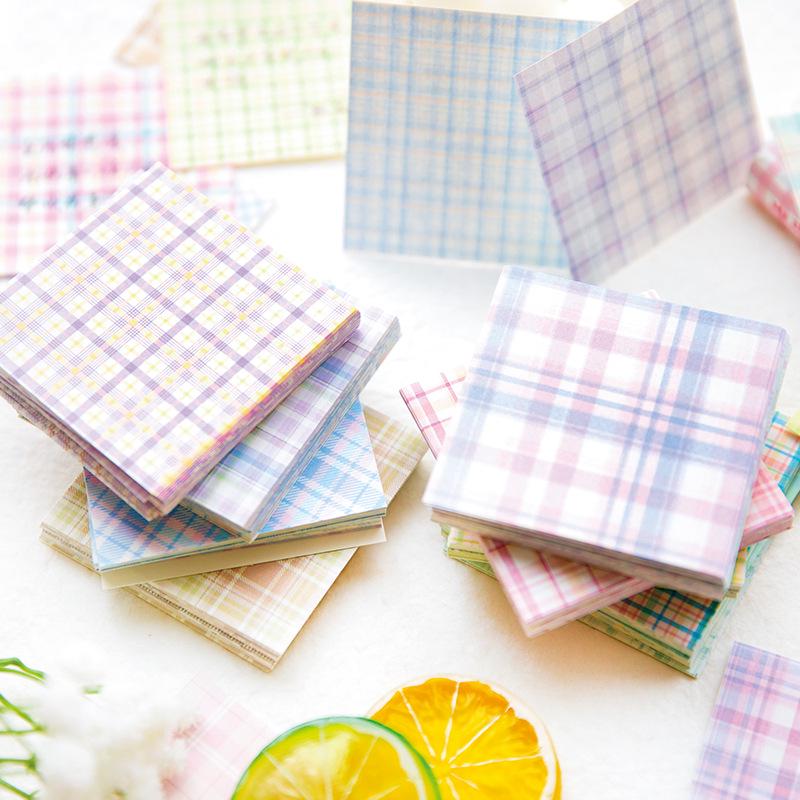 Twilight City Plaid Planet Series Sticky Notes - Fresh Plaid Journal Material Sticky Paper