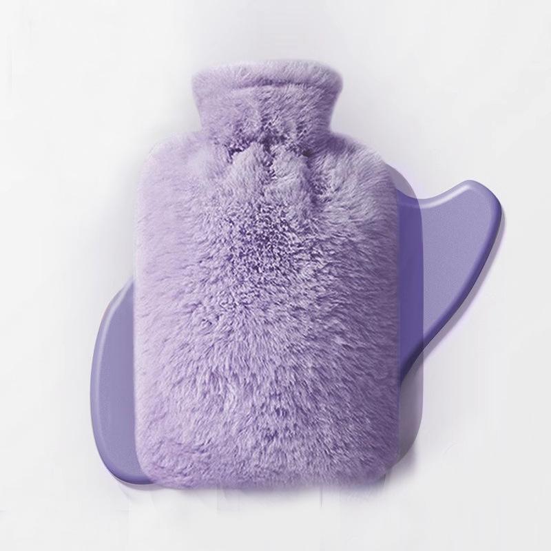 Large Portable Explosion-Proof Hot Water Bottle with Thickened Hand Warmer and Imitation Rabbit Fur