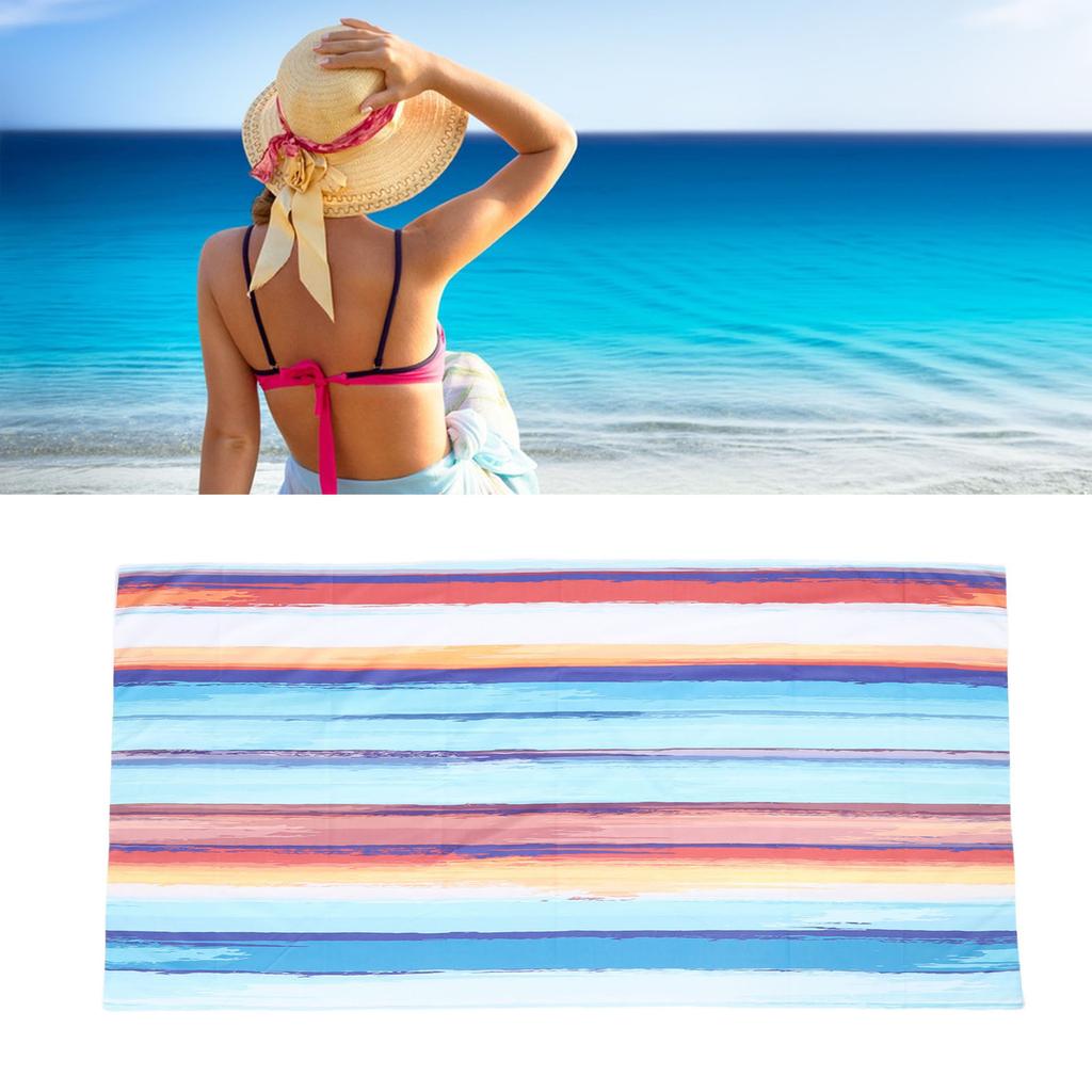 Microfiber Beach Towel Lightweight Extra Large Thin Sandfree Beach Towel Double Sided Absorbent Flannel for Swimming Pool Camping