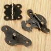 Antique Butterfly Hinges & Latch Hasp Kit Jewelry Box Cabinets Furniture Decor 90°Hinges Screws For Vintage Wooden Boxes