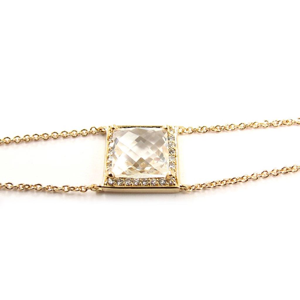 Les Trésors De Lily [K7354] - Bracelet Plaqué or 'Sissi' blanc