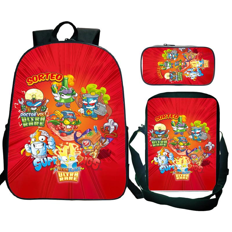 3Pcs/set Superzings Kazoom Kids Backpack Superthings Teenager Students Schoolbag Rucksack Children Laptop Daypack