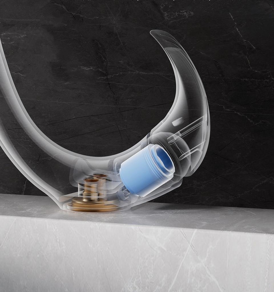 New White Basin Faucet Bathroom Hot and Cold Chrome Brass Decked Single Lever Sink Mixer