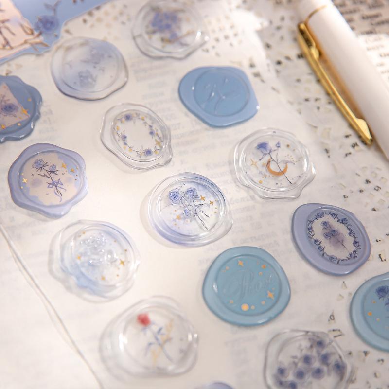 In the Name of the Rose 3D Epoxy Retro Wax Seal Bouquet Sticker