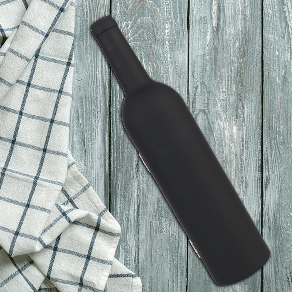 Wine Opener Accessories Set Bottle-Shaped Case 5 Pieces Stainless Steel With Drip Ring, Foil Cutter, Wine Pourer and Stopper