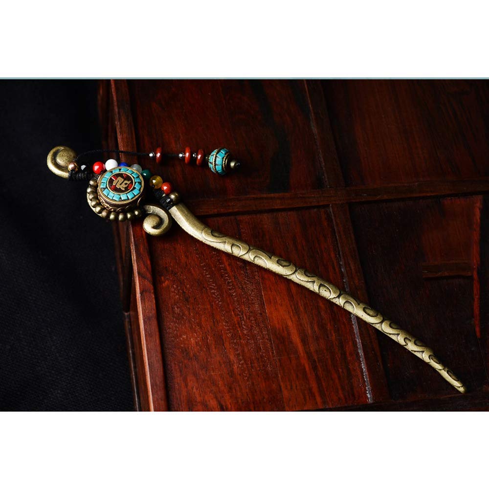 LeafIn Handmade Kanzashi Hair Ethnic Ethnic Style Hair Single Agate Head Power Japanese Clothing Cute Single Kanzashi Hairpin, Clip, Totem, Stick,