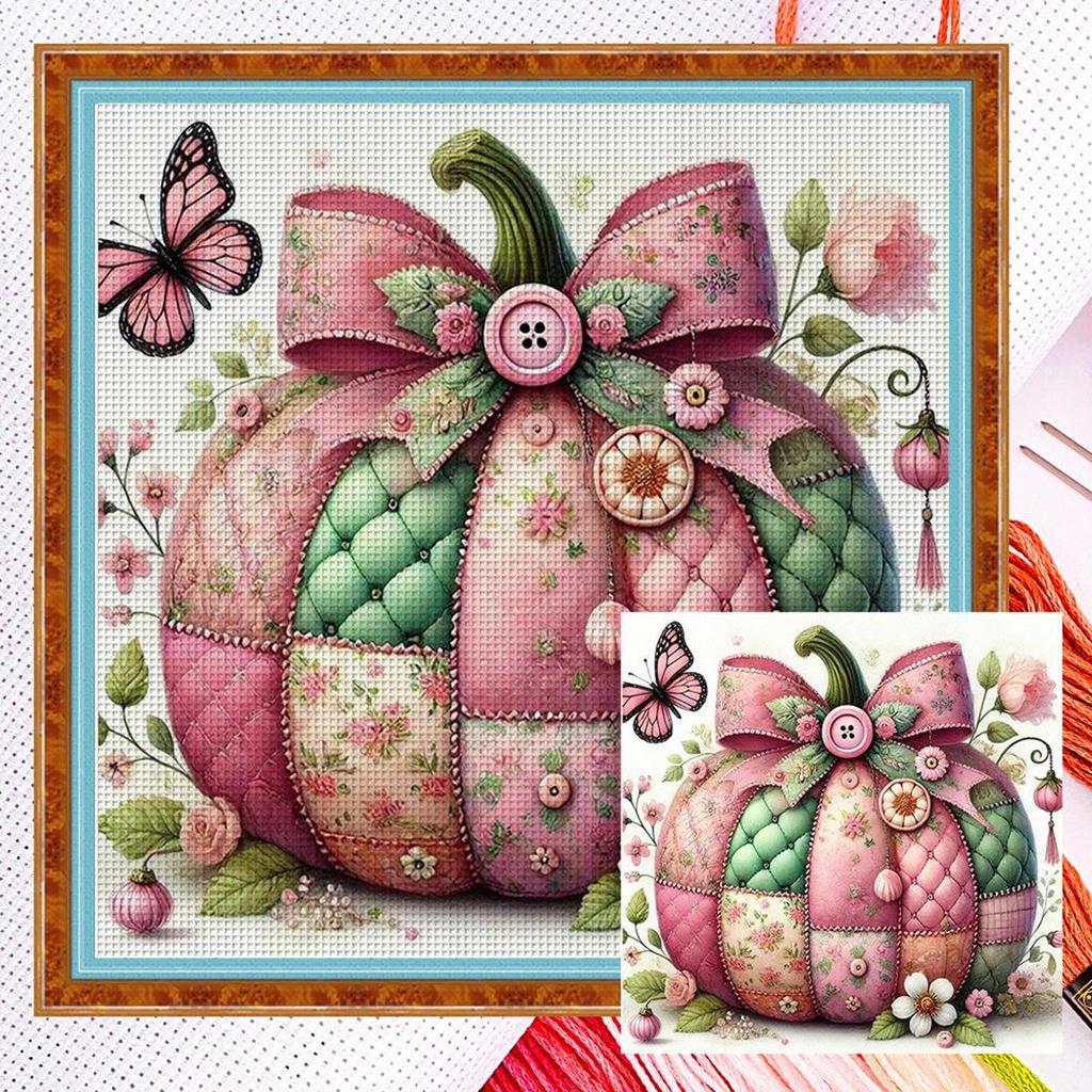 Full Embroidery cotton Thread 14CT Counted Pumpkin Cross Stitch Kit Decor
