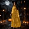 Langes Glitzer-Cape Vintage Glänzender Umhang Neues Halloween Cosplay Robe Festival