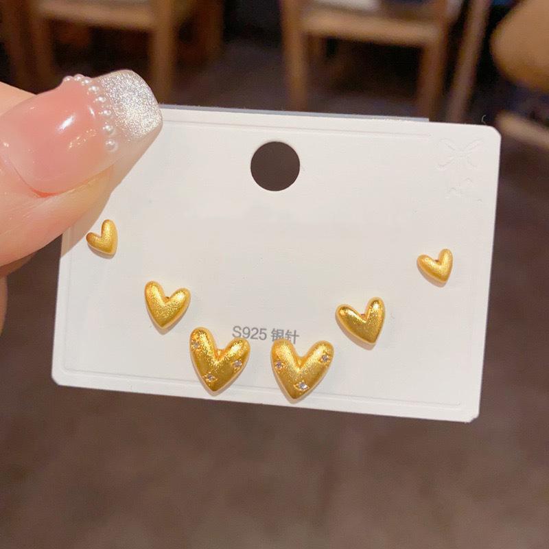 Cartoon geometric earrings light luxury fashion versatile stud earrings temperament versatile high sense niche design earrings