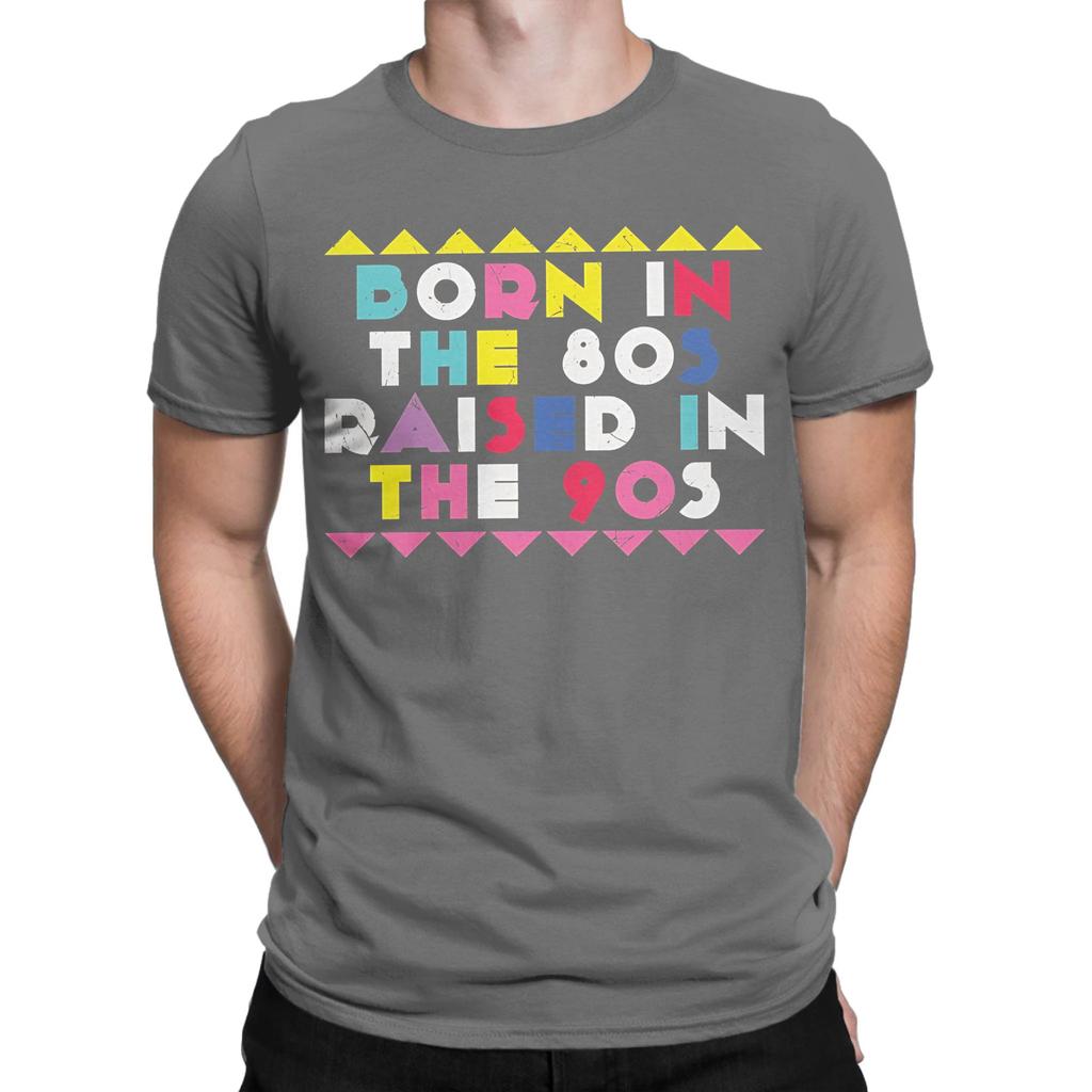Casual T Shirt Beach Born In The 80s Raised In The 90s Hippie T Shirts Cotton Tshirt For Unisex Aesthetic Short Sleeve Clothing