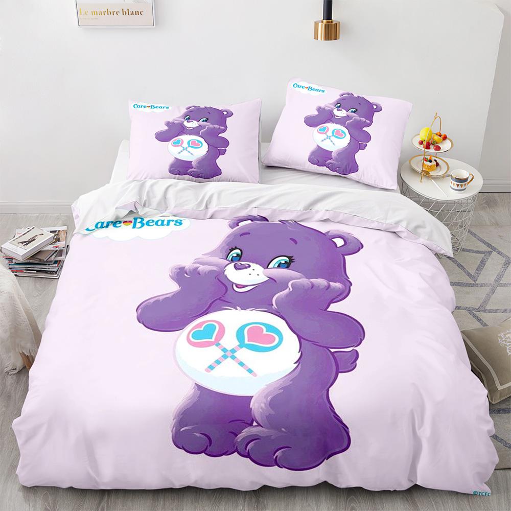 

Cartoon Anime Care Bears Duvet Cover Set Kawaii Carebears Quilt Cover Pillowcase Set Bedding Set Kids Bedroom Decor Full Size EU Twin 135x200cm