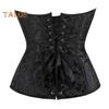 Women Shapewear Lace Up Overbust Corset Bustier Top Hourglass Figure Push-up Bodyshaper with 12 Bones