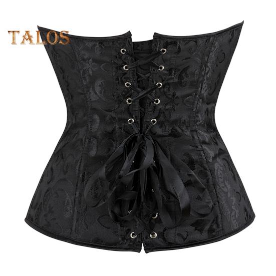 Women Shapewear Lace Up Overbust Corset Bustier Top Hourglass Figure Push-up Bodyshaper with 12 Bones