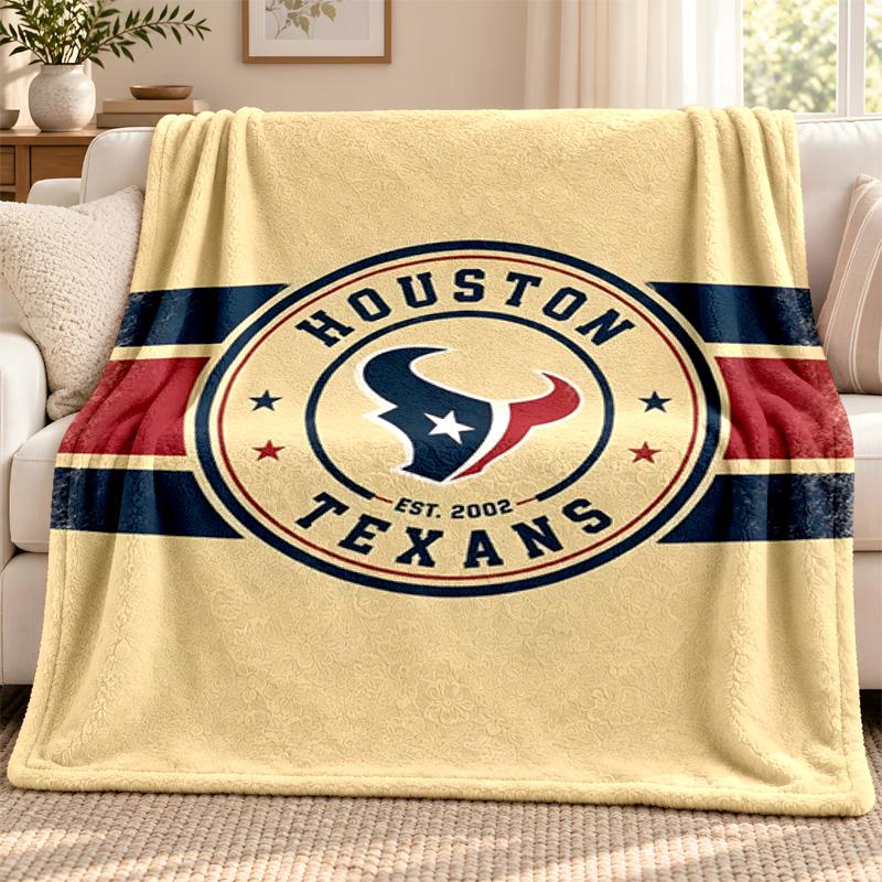 Houston Texans blanket Flannel Blanket Soft Cozy Plush Throw for Sofa Bed Lightweight Home Decoration Outdoor camping