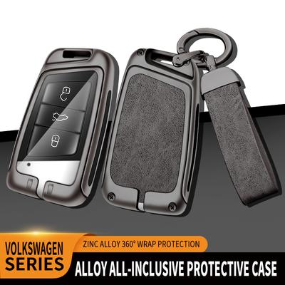 New Zinc Alloy Leather Car Key Case Cover Shell For VW Volkswagen Magotan Passat B8 Skoda Superb Kodiaq A7 Car Key Accessories