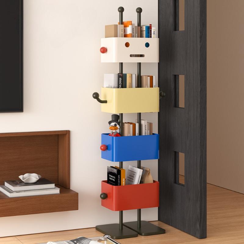 Robot Book Shelf Multi-layer Household Children Book Shelves Bedroom Wrought Iron Magazine Rack Multifunction Organizers Shelf