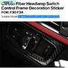 Real Carbon Fiber Sports Style Car Front Light Switch Cover For BMW M3 F30 F80