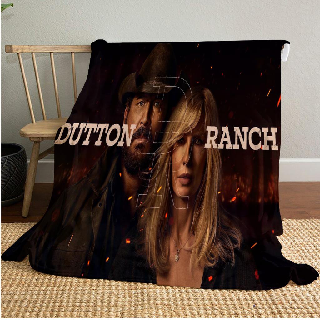 Yellowstone Dutton Ranch Coperta Morbida in Peluche Confortevole per Tutte le Stagioni Coperta per Divano Ufficio Pisolini Coperta da Viaggio all'Aperto Regalo Perfetto