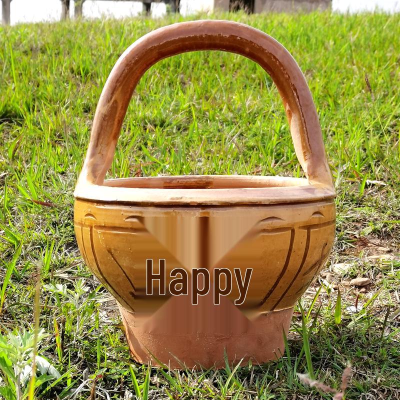 Vintage Clay Charcoal Stove - Rustic Household Fire Pit for Outdoor Bonfires and Firewood Heating