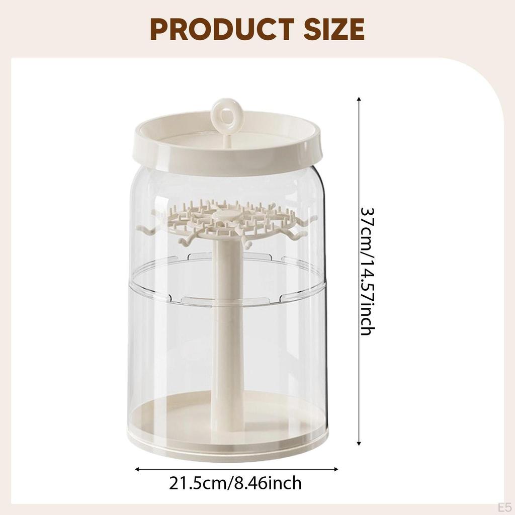 Figur Klare Vitrine Puppen Aufbewahrungsbox 360° Drehbar Halsketten Aufhänger Organizer für