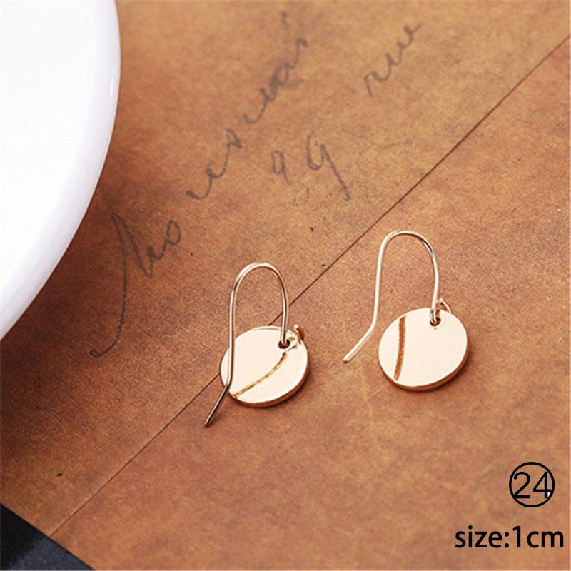 Fashion Geometric Round Drop Earrings Temperament Simple Star Tassel Pendant Earrings Female Gifts Jewelry