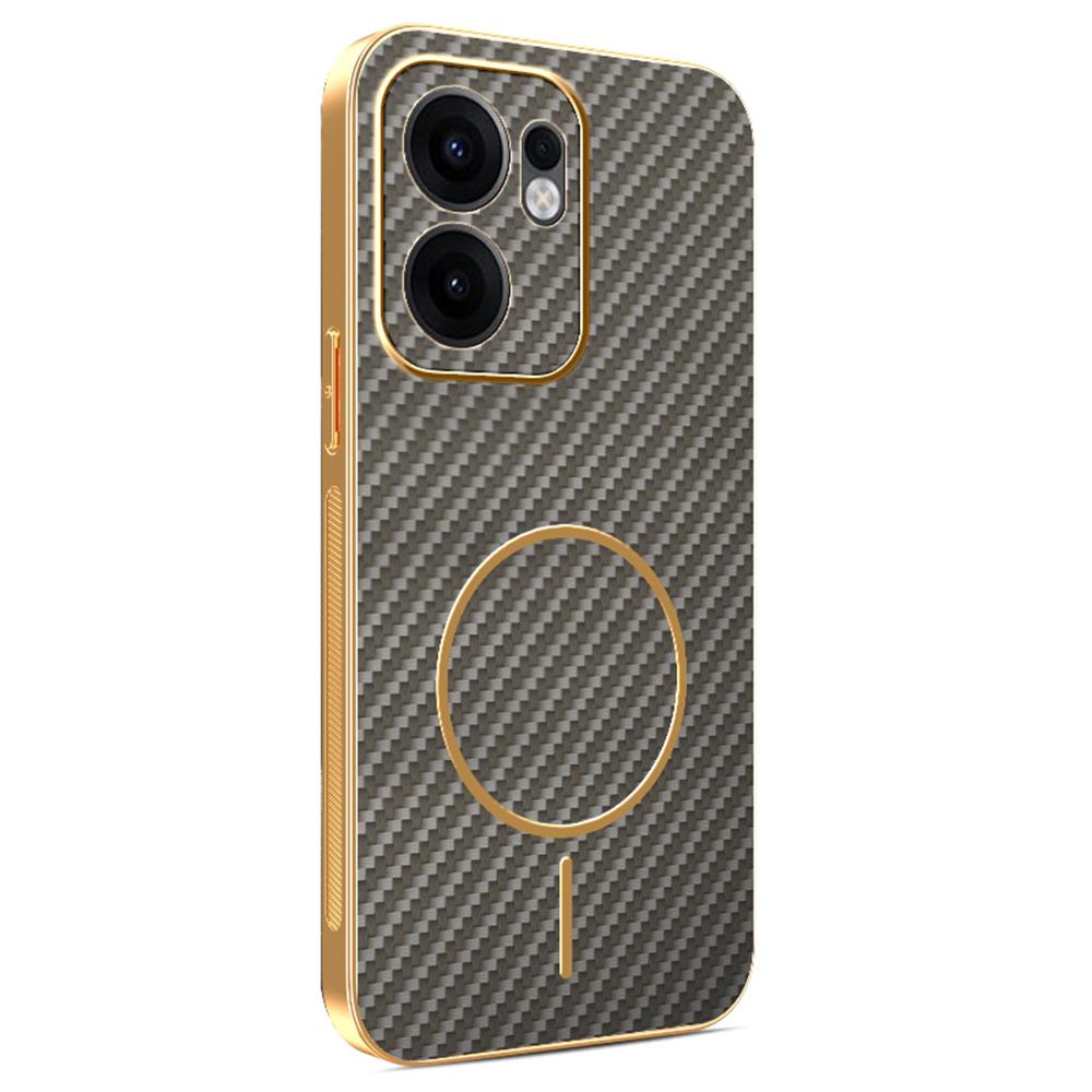 For Oppo Reno13 F 5G/Reno13 FS 5G Phone Case Carbon Fiber Textured Electroplated TPU Back Cover